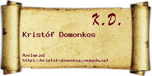 Kristóf Domonkos névjegykártya